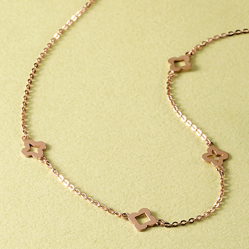 Clover Unit Decorative Chain Necklace 14K,18K 클로버 유닛 장식 체인 목걸이