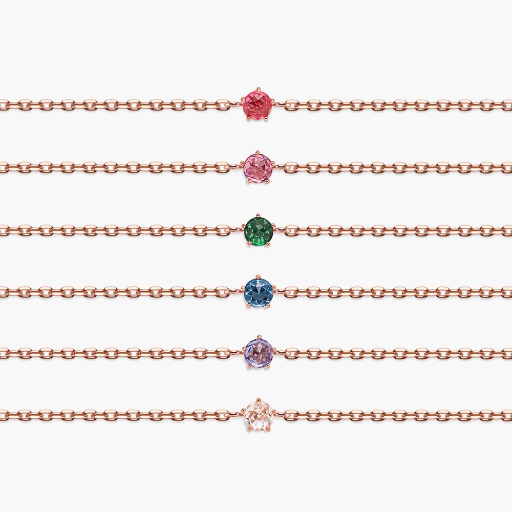 Color Rose Cut Layered Chain Bracelet 14K,18K 컬러 로즈컷 레이어드 체인 팔찌