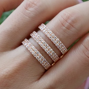a three-tiered cubic ring 14K,18K 3단 블링 큐빅 반지
